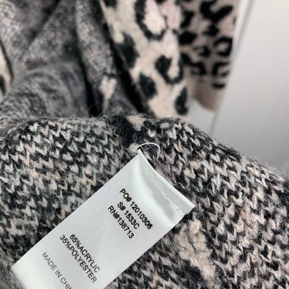 Doe & Rae LARGE Animal Print Leopard Cardigan Sweater Pockets Brown Black Long - Picture 5 of 7